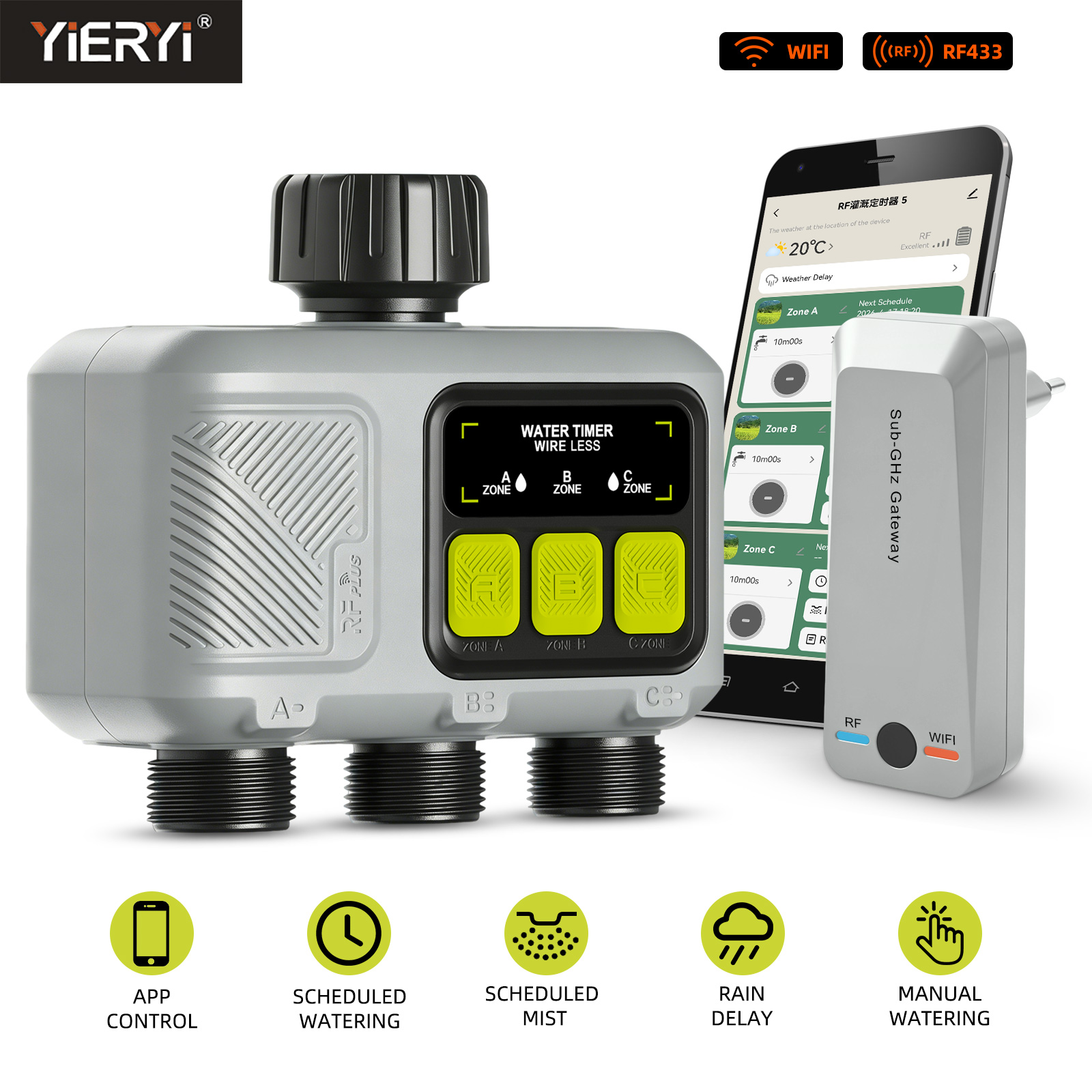 Wifi Irrigation Timer - Yieryi Temporizador de Riego Inteligente de