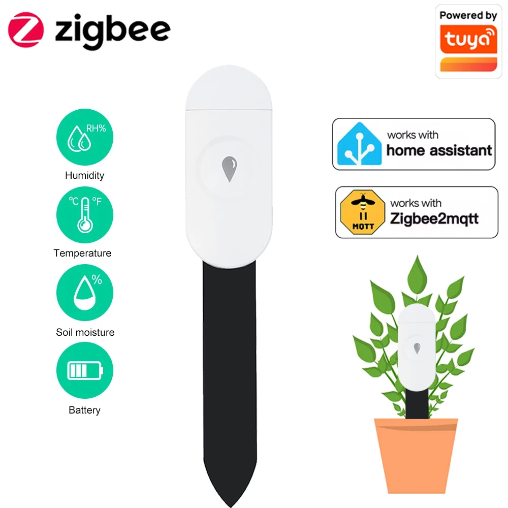 Smart Garden Monitor - Tuya Zigbee-Detector de temperatura y humedad,