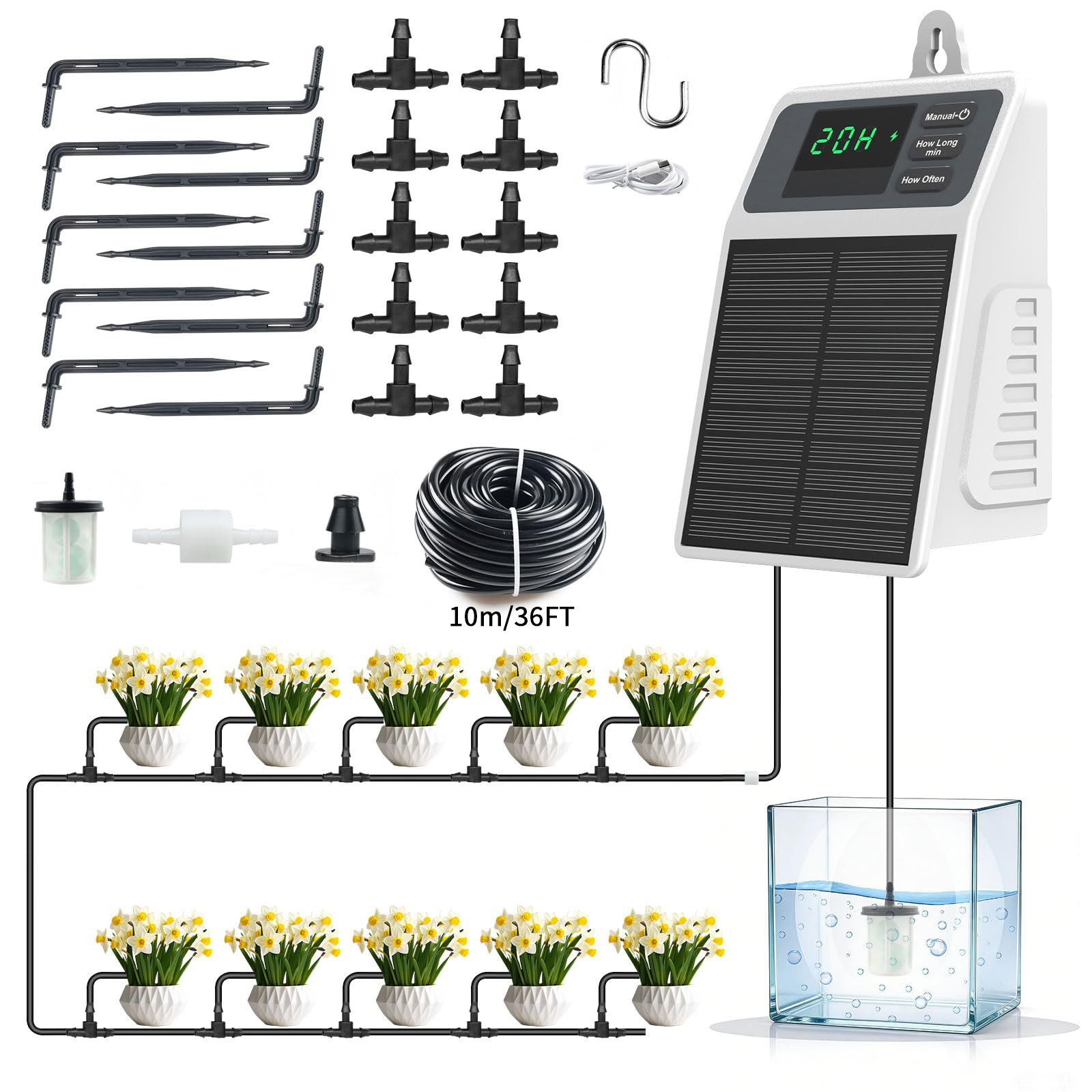 Smart Garden Tower - Sistema de Riego por Goteo Solar